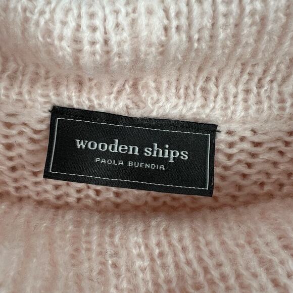 Wooden Ships Pink Gray Colorblock Cowl Neck‎ Wool Blend Sweater Women’s Size M/L - Picture 7 of 8